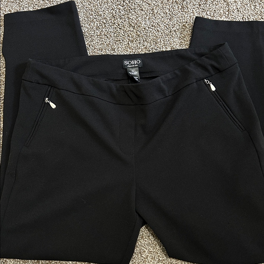 Soho apparel women’s XL black cropped dress pants